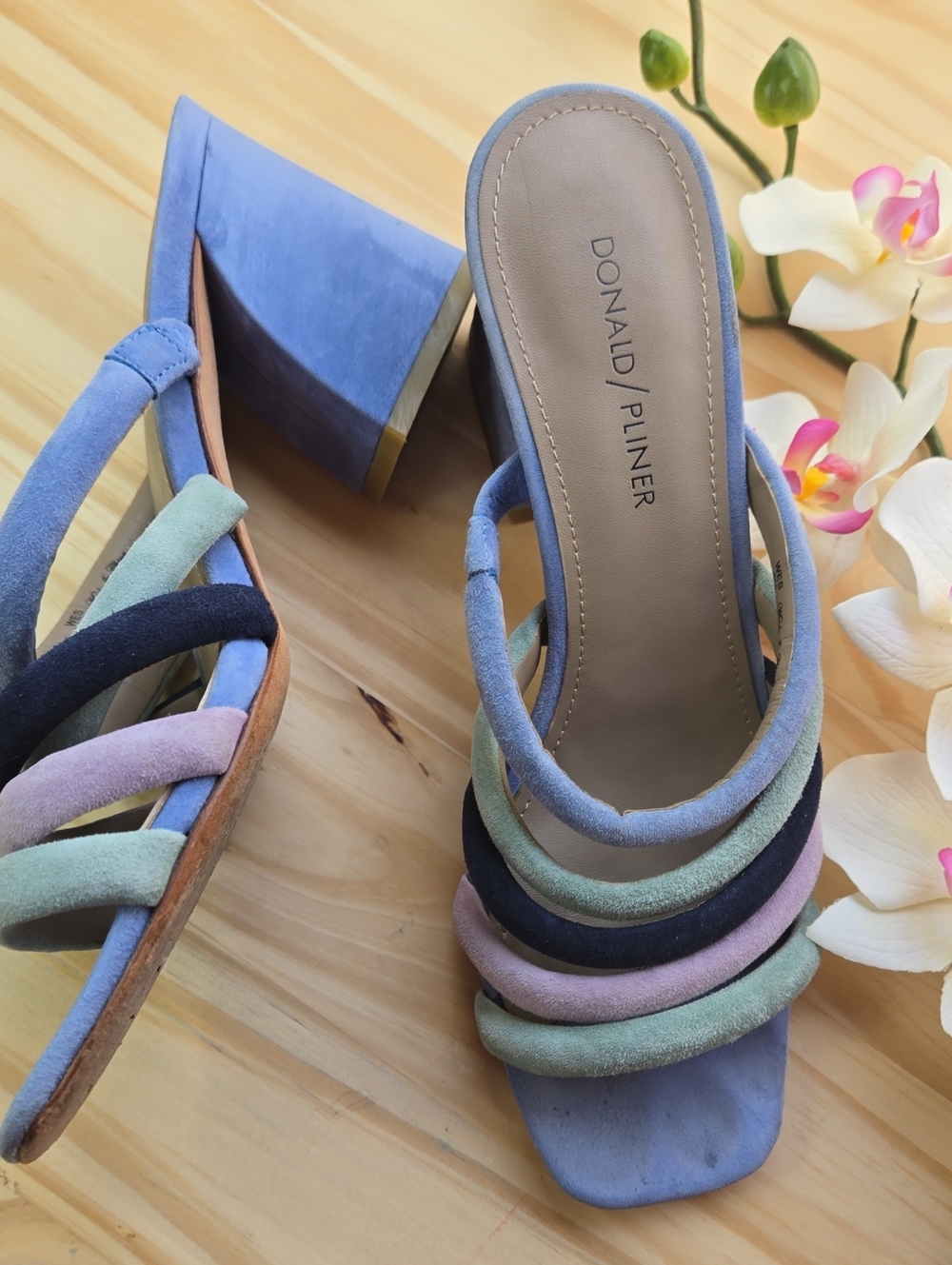 Donald J. Pliner Women's Pastel Multi-Strap Block Heel Sandals - Lavender